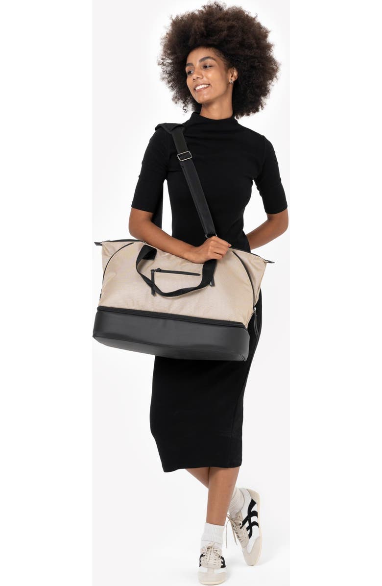 Sherpani Boston Anti Theft Travel Tote Bag with Removable Shoe Compartment, Alternate, color, Straw