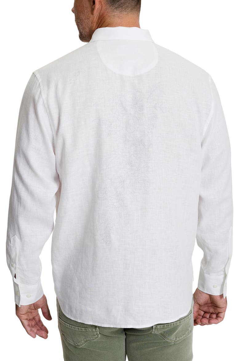 Tide the Knot Embroidered Linen Button-Up Shirt, Alternate, color, WHITE