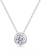 House of Frosted Bezel Set Moissanite Pendant Necklace