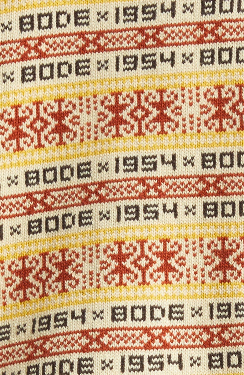 Bode Marzipan Fair Isle Wool Cardigan, Alternate, color, Beige Multi