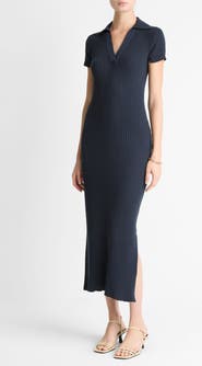 Vince Rib Polo Midi Dress
