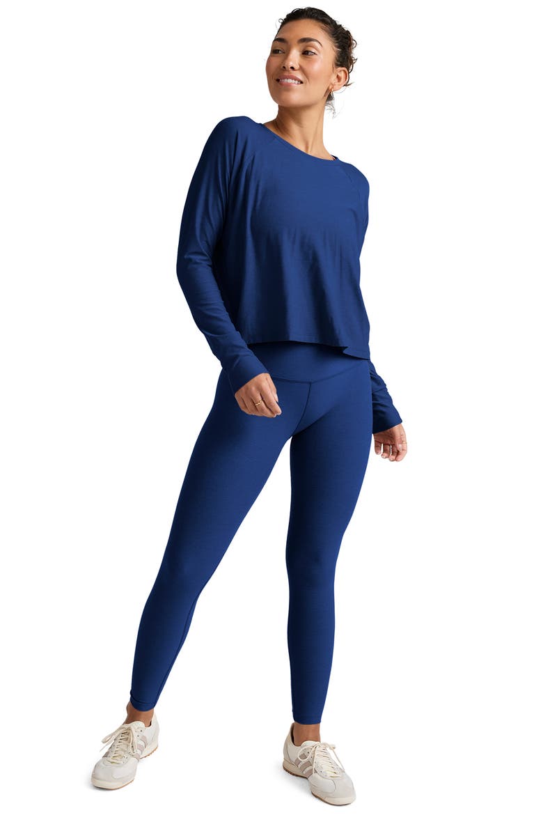Featherweight Long Sleeve T-Shirt, Alternate, color, MARINE BLUE HEATHER