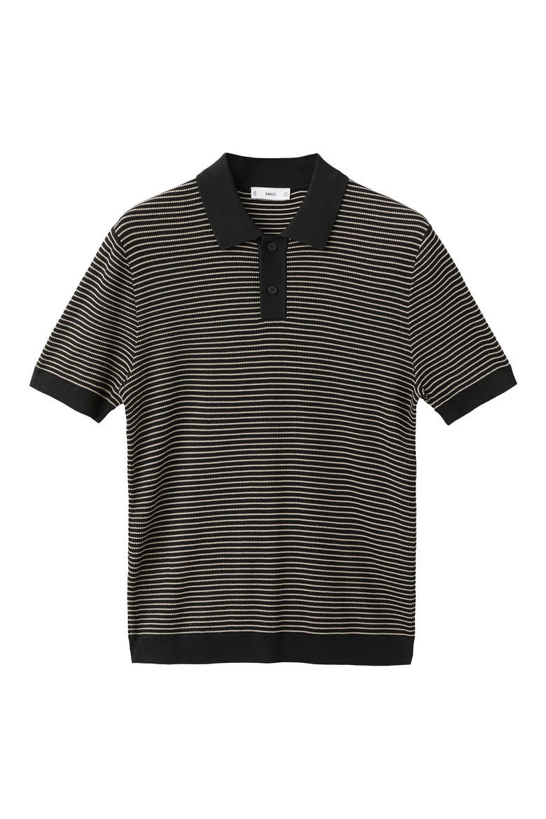 Stripe Polo, Alternate, color, BLACK