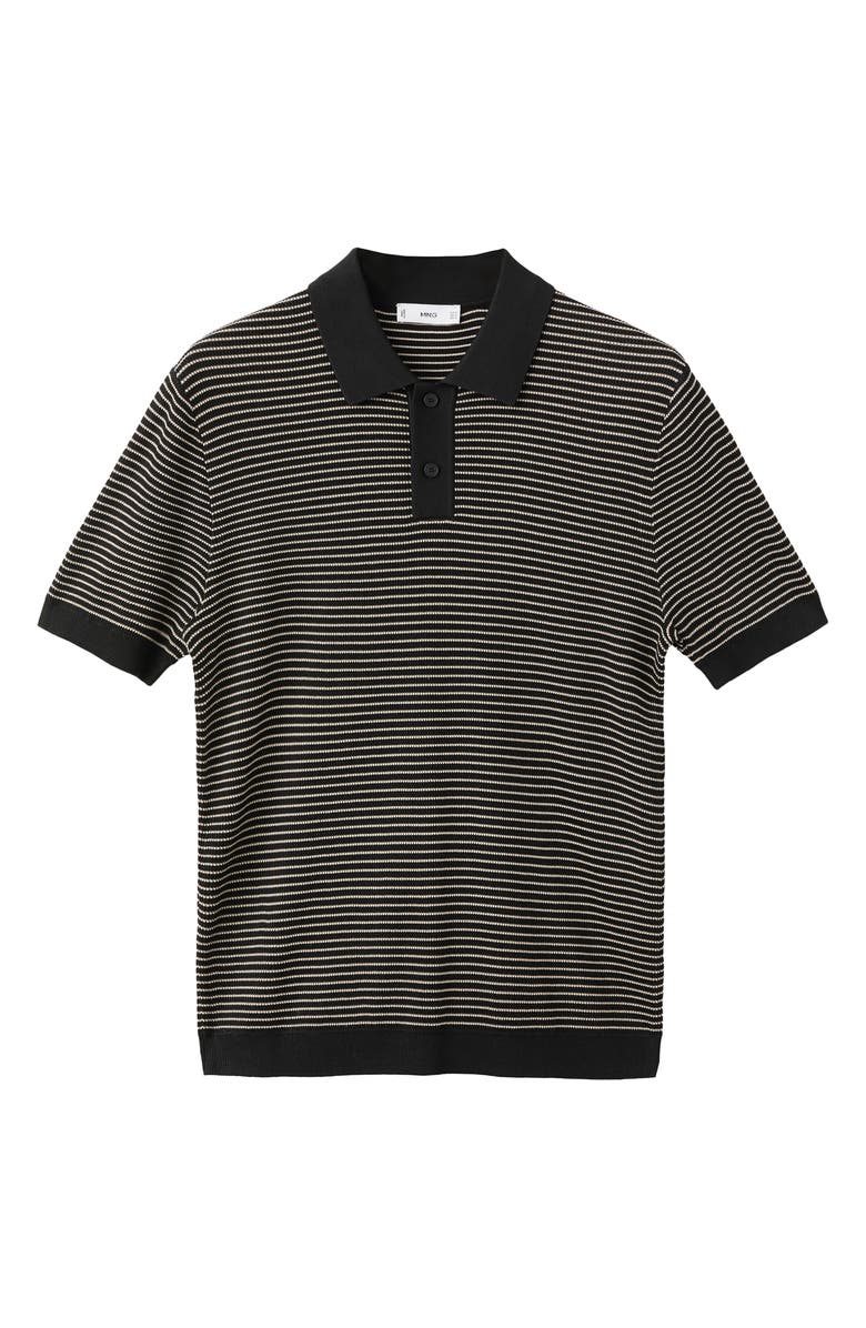 MANGO Stripe Polo, Alternate, color, Black