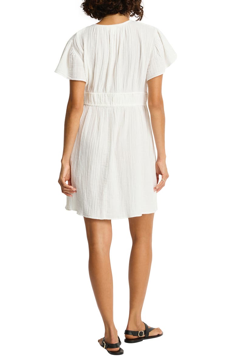 Sea Level Cotton Cover-Up Dress, Alternate, color, White