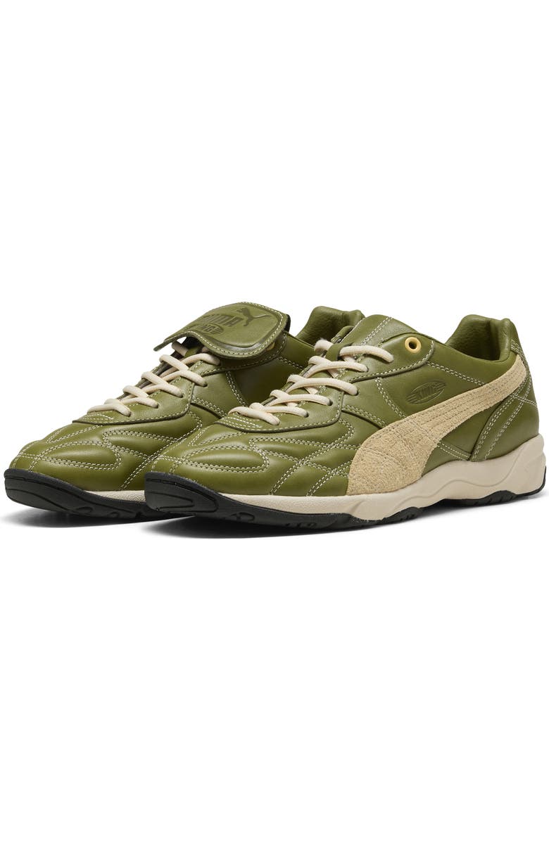 PUMA King Indoor Mix Soccer Sneaker, Main, color, Olive Green/ Light Straw
