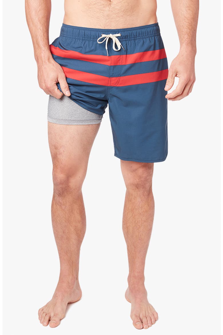 The Anchor Swim Trunks, Main, color, RED STRIPE