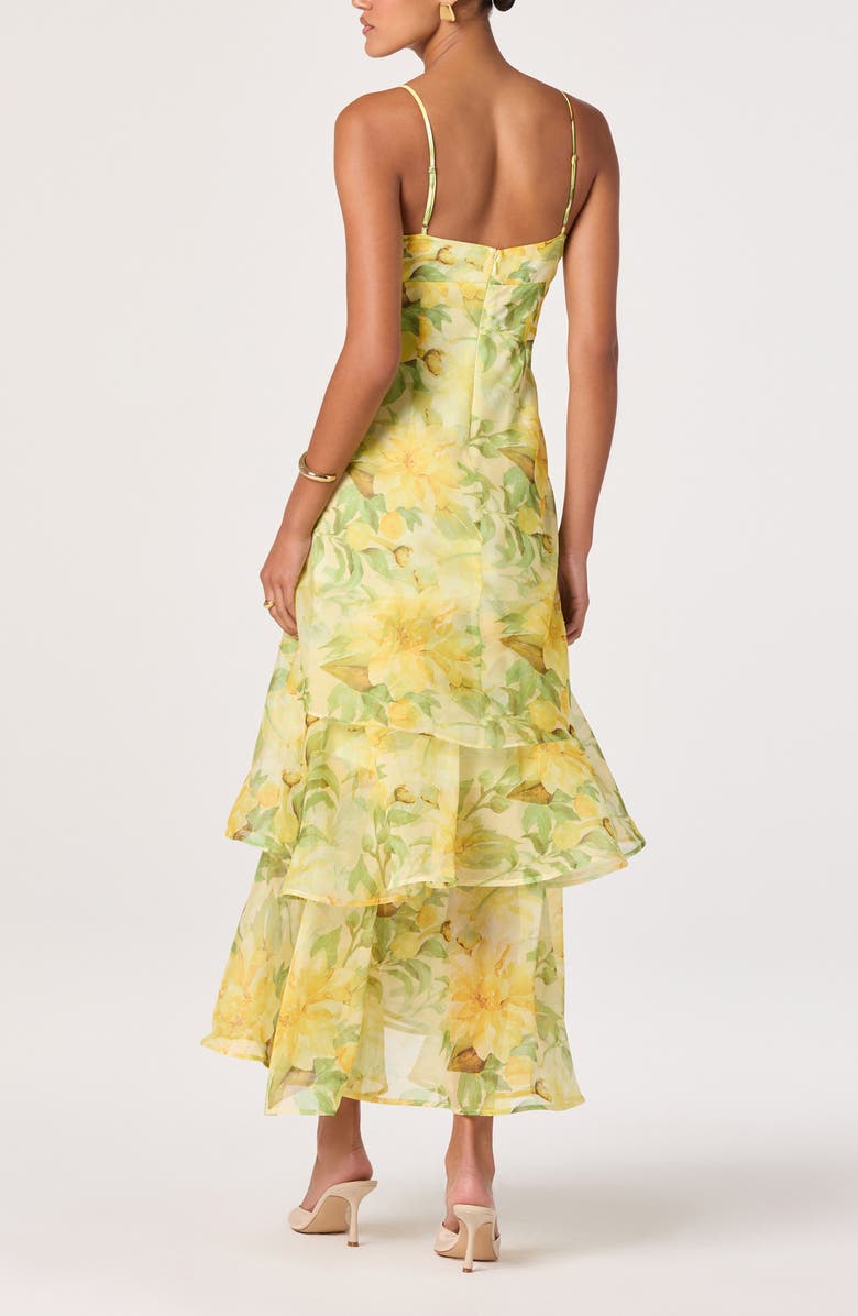 ASTR the Label Alison Floral Tiered Ruffle Dress, Alternate, color, Yellow Floral
