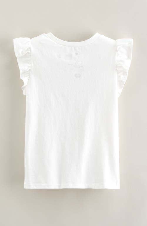 Tucker + Tate Kids' Ruffle Sleeve T-shirt In White- Pink Hello Kitty