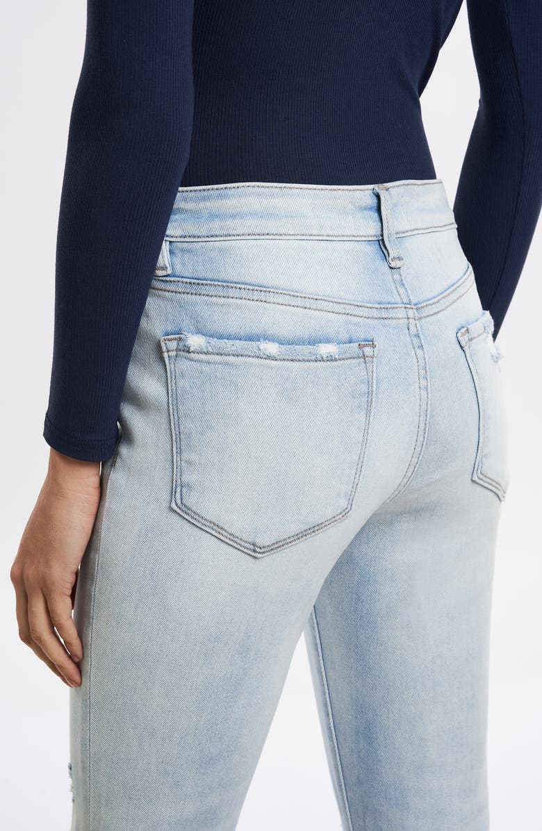 Bayeas Angela Ripped Chew Hem Flare Jeans, Alternate, color, Light Blue