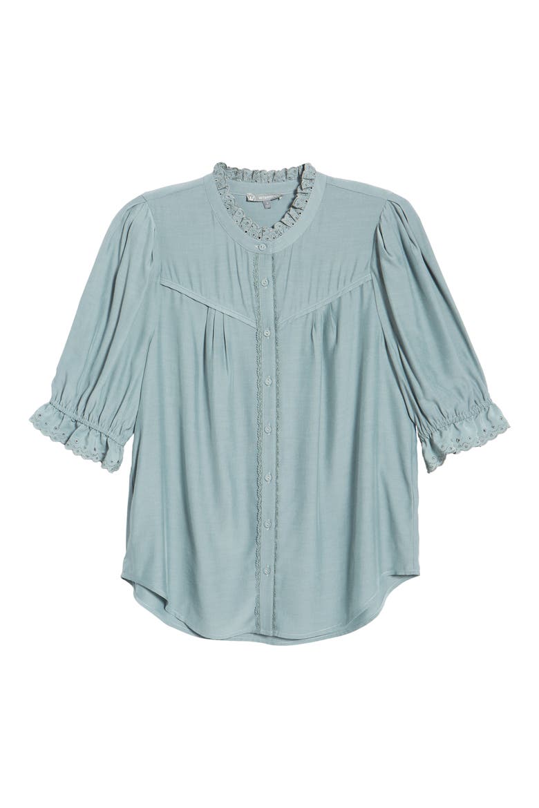 Eyelet Accent Top (Nordstrom Exclusive), Alternate, color, DUSTY SLATE