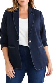 NIC+ZOE Accent Stitch Sleek Stretch Blazer