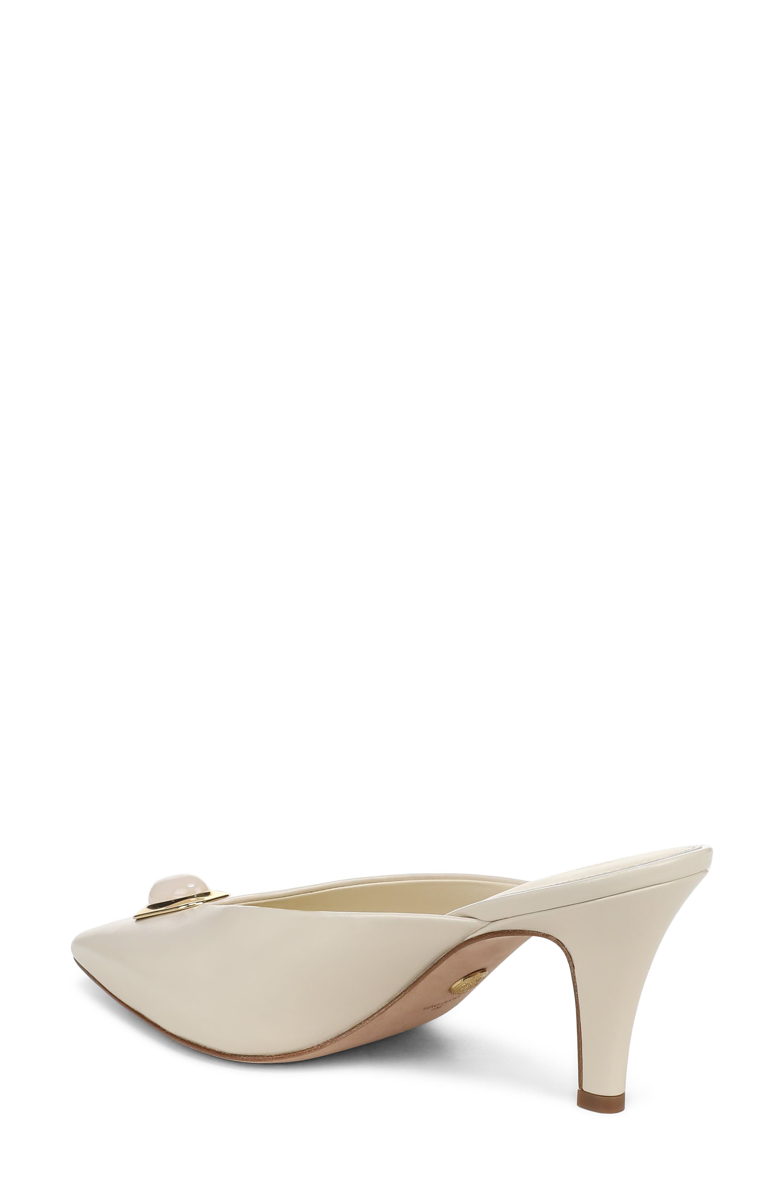 Cabochon Leather Pointed Toe Mule, Alternate, color, LIMESTONE