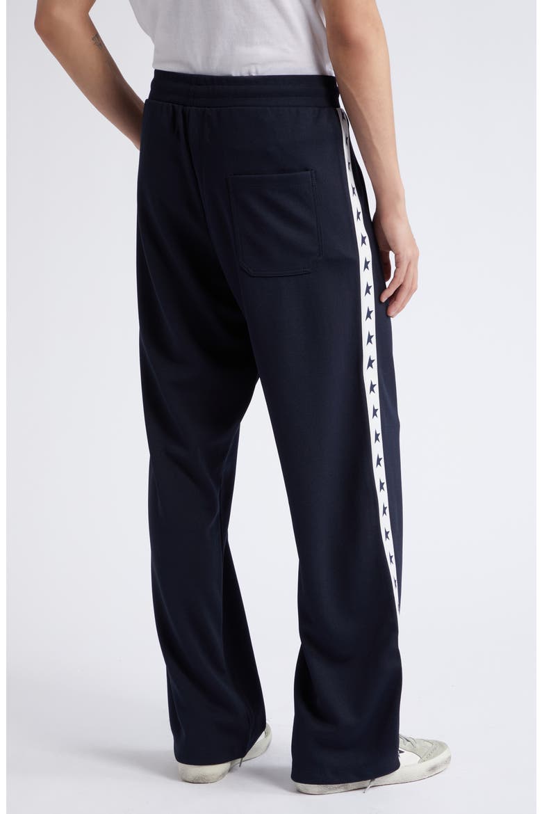 Isaac Star Logo Tape Wide Leg Track Pants, Alternate, color, DARK BLUE/ WHITE