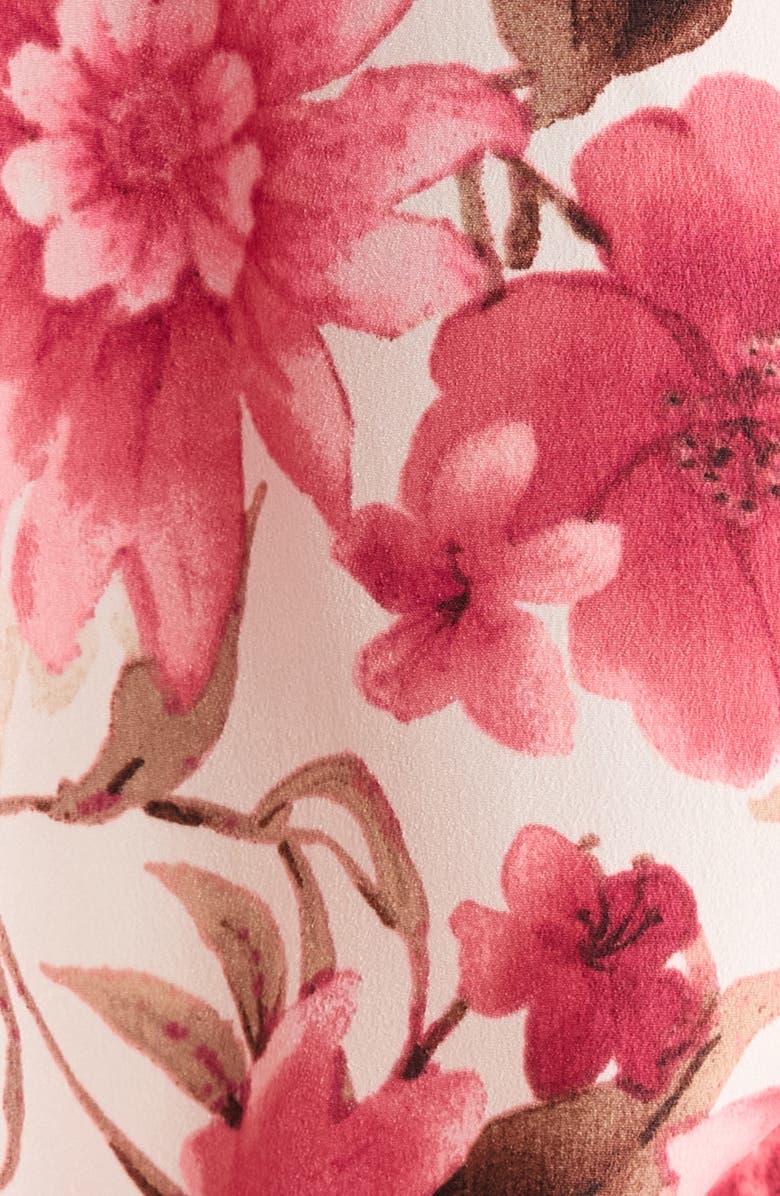 AK ANNE KLEIN Floral Short Sleeve Button-Up Shirt, Alternate, color, 