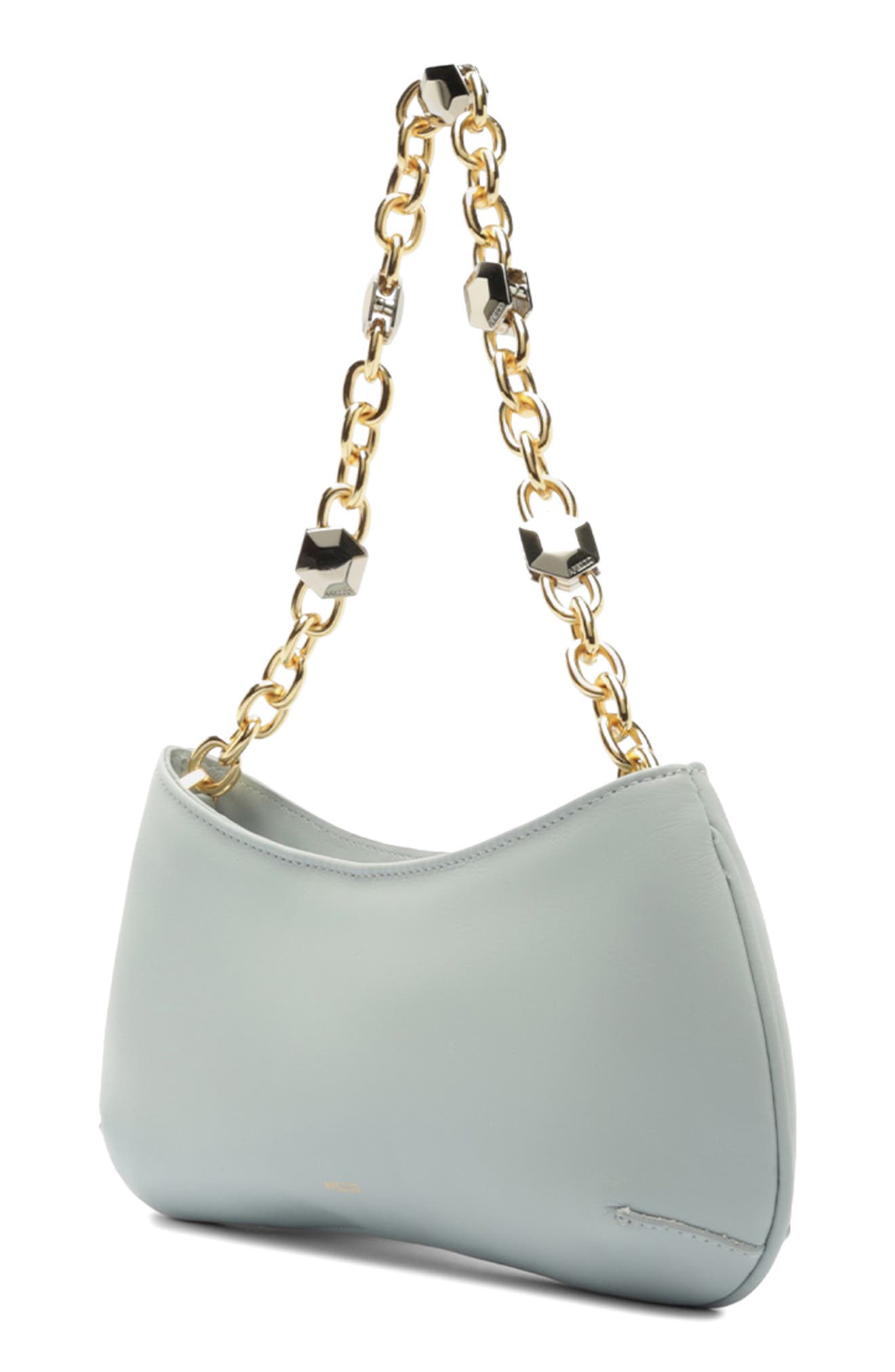 Arezzo Small Luna Baguette Leather Shoulder Bag, Alternate, color, Glacier Blue