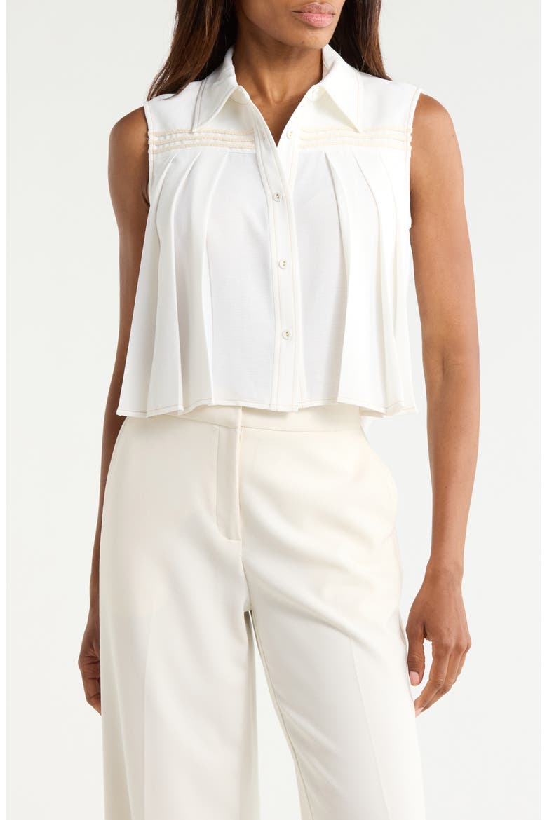 Laura Sleeveless Shirt, Main, color, IVORY