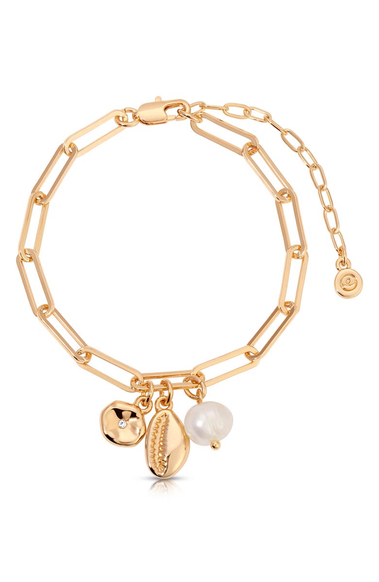 Ettika Golden Shore Charm Bracelet, Main, color, Gold