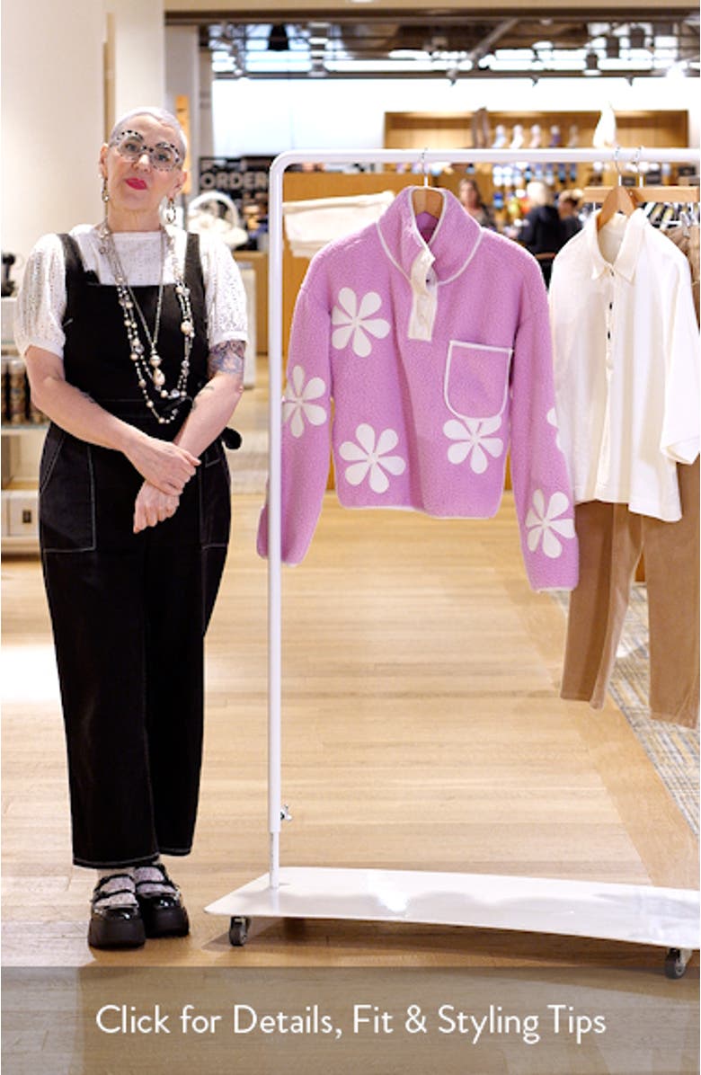 Flower Patch Faux Shearling Pullover, sales video thumbnail