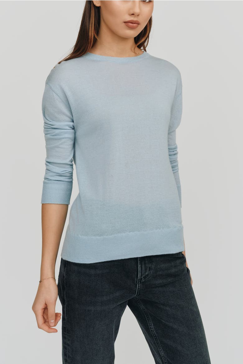 Marguerite Paper Thin Cashmere Sweater, Alternate, color, Sky