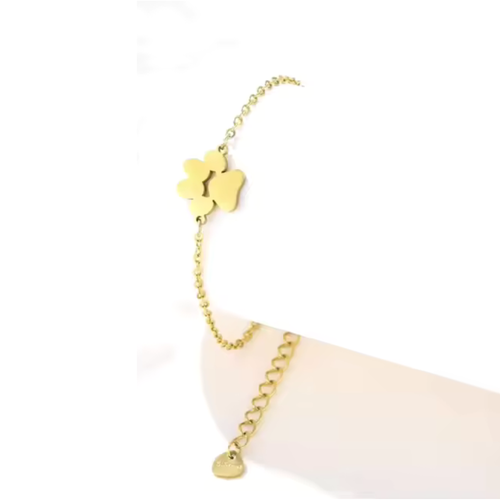 Hollywood Sensation Purepaw Link Chain Paw Cutout Charm Bracelet In Gold