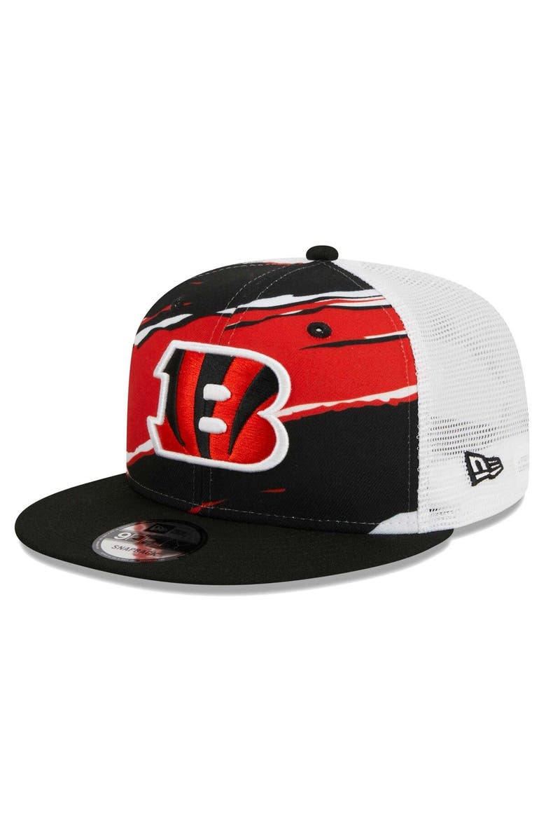 New Era Men's New Era Black Cincinnati Bengals Tear Trucker 9FIFTY Snapback Hat, Main, color, Black