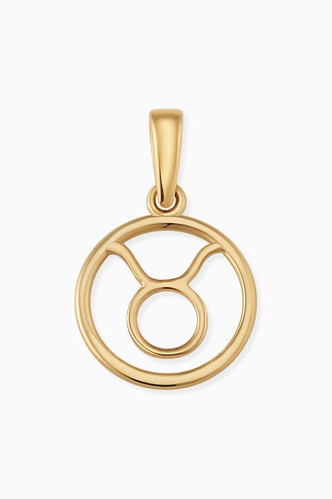 14K Yellow Gold Zodiac Pendant Charm