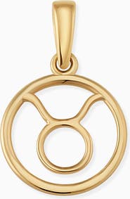 Oradina 14K Yellow Gold Zodiac Pendant Charm