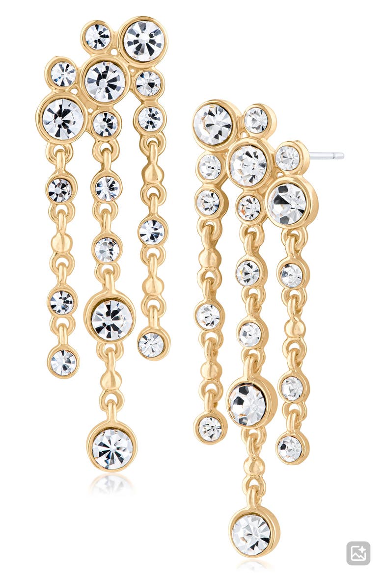 Cascading Crystal Drop Earrings (Nordstrom Exclusive), Main, color, CLEAR GOLD