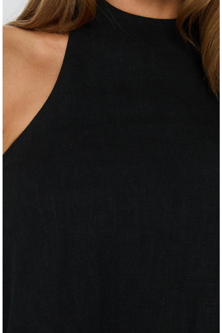 Aquaria Linen Blend Halter Top, Alternate, color, BLACK