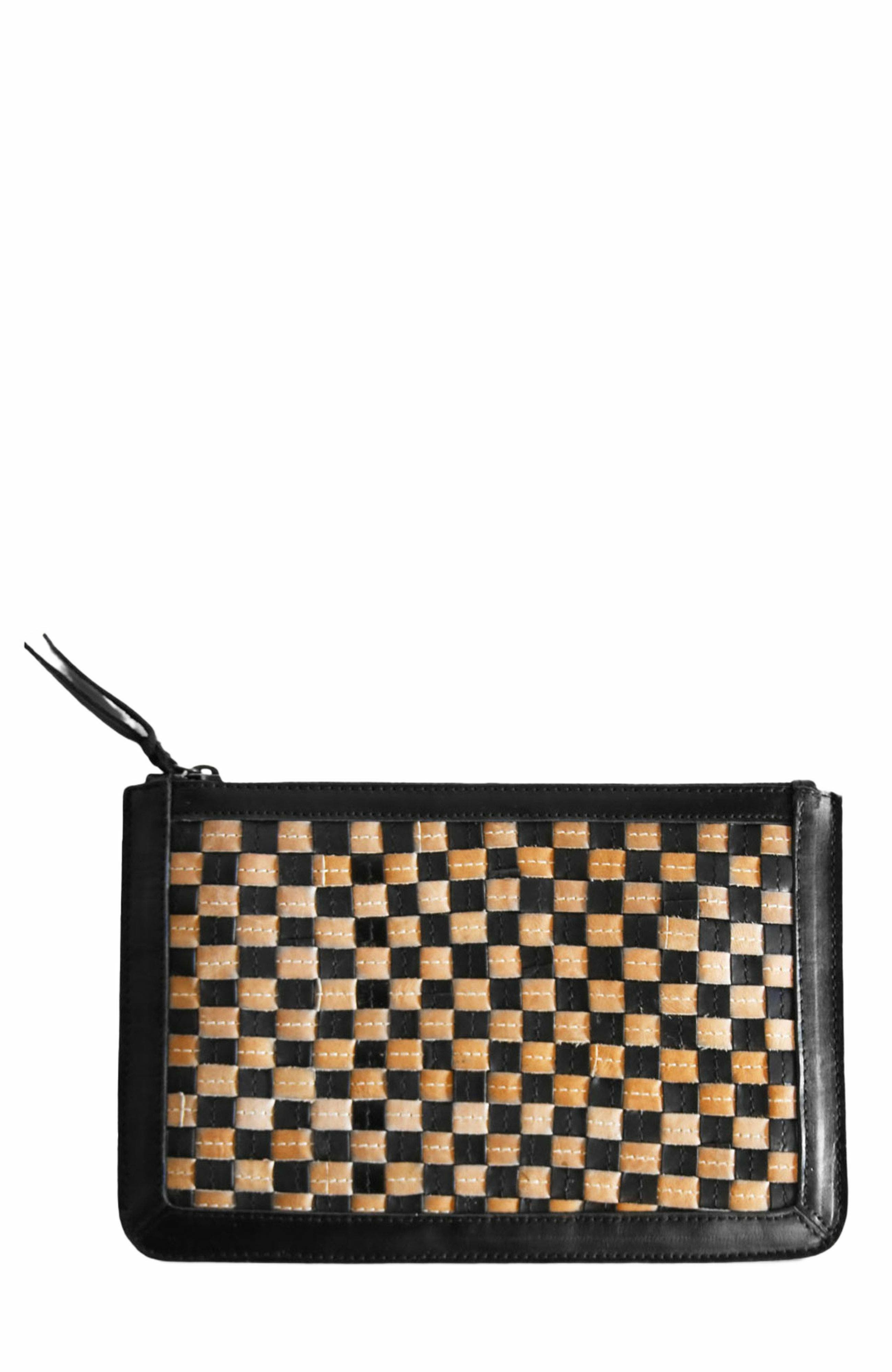 ABLE Nesmia Basketweave Clutch, Main, color, 