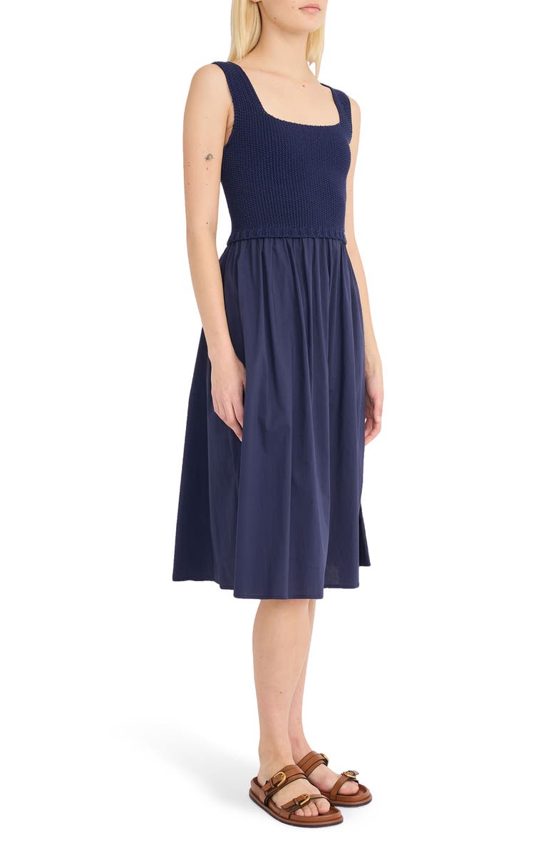 Luxely Mixed Media A-Line Dress, Alternate, color, Evening Blue