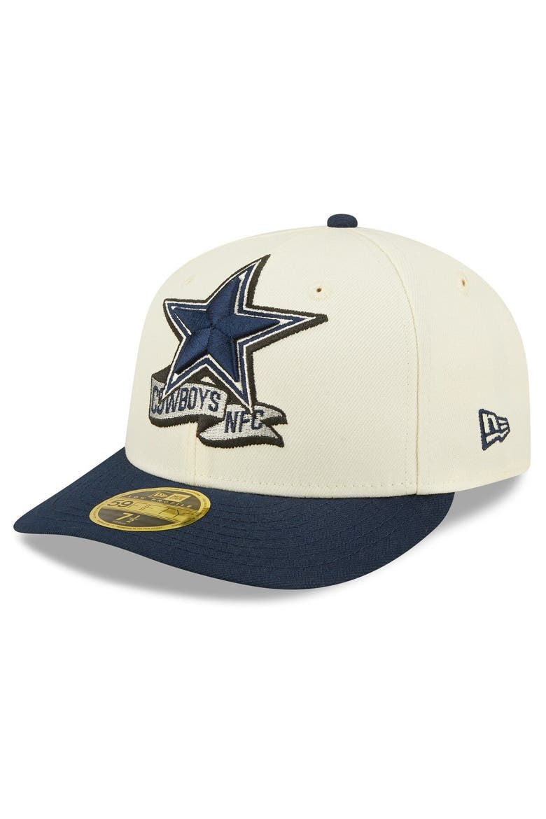 Men's New Era Cream/Navy Dallas Cowboys 2022 Sideline Low Profile 59FIFTY Fitted Hat, Alternate, color, Cream