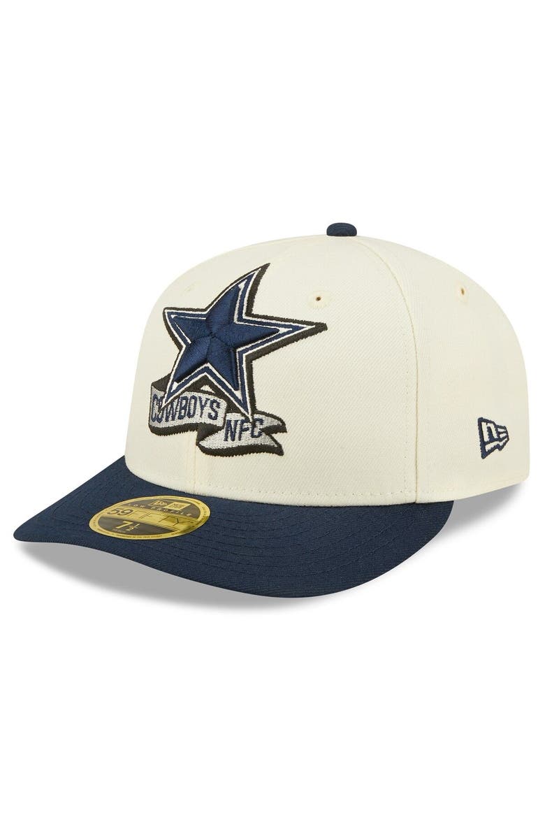 New Era Men's New Era Cream/Navy Dallas Cowboys 2022 Sideline Low Profile 59FIFTY Fitted Hat, Alternate, color, Cream