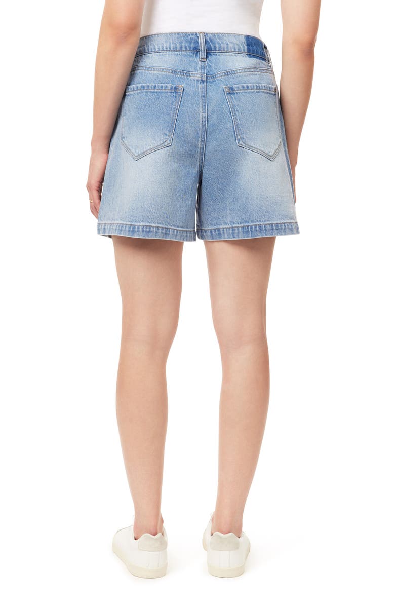Kensie High Rise Side Slit Denim Shorts, Alternate, color, Brisbane