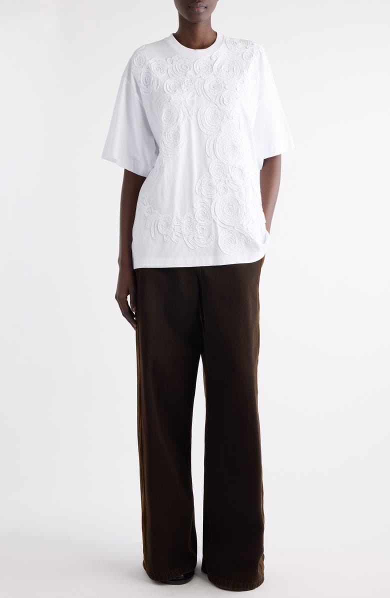 Dries Van Noten Hegels Soutache Embroidered T-Shirt, Alternate, color, White