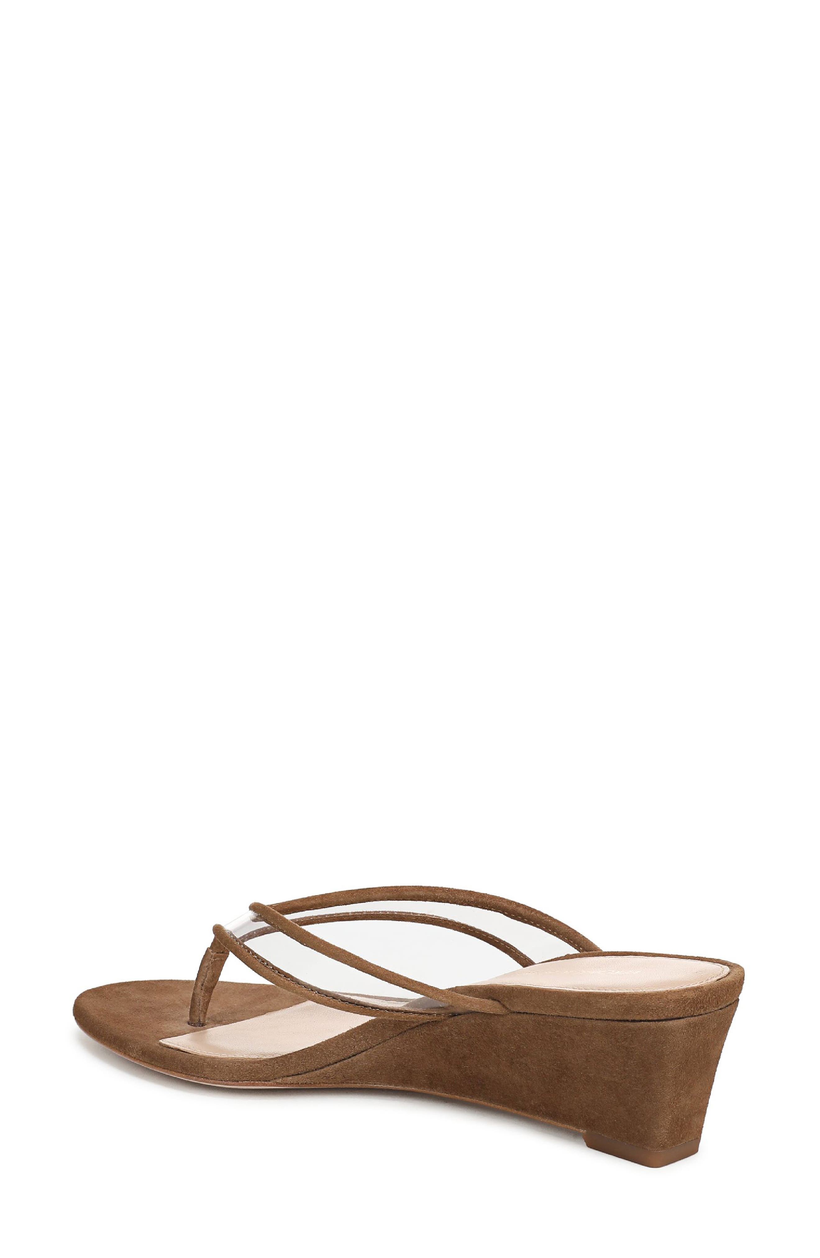 Veronica Beard Clea Wedge Flip Flop, Alternate, color, Clear/ Chestnut