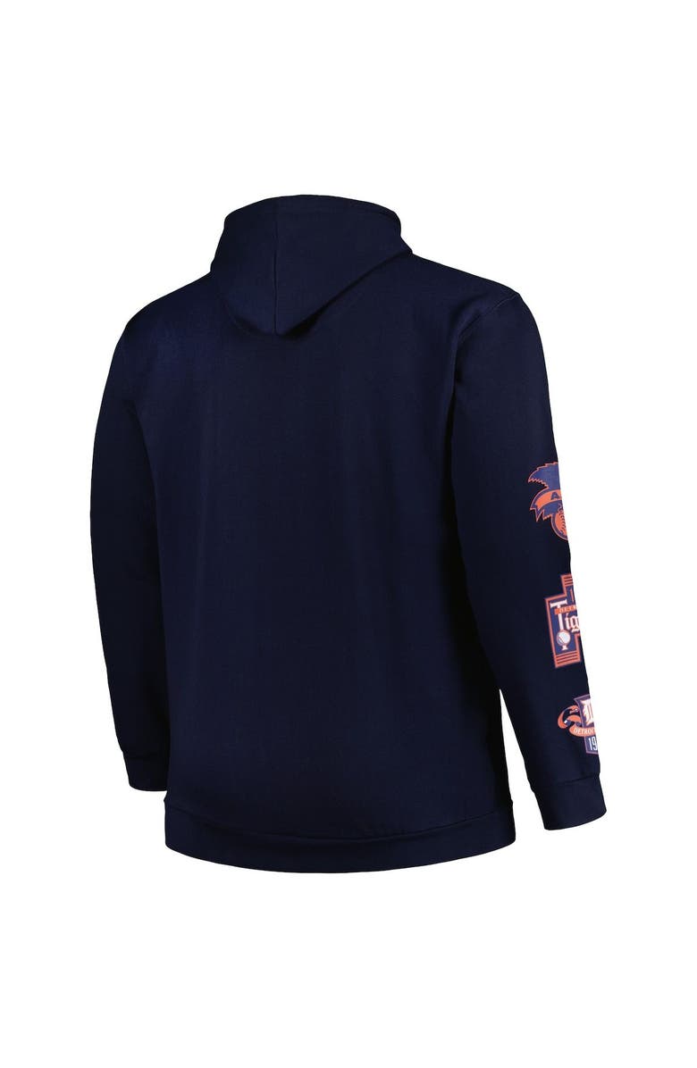 PROFILE Men's Navy Detroit Tigers Big & Tall Fleece Pullover Hoodie, Alternate, color,