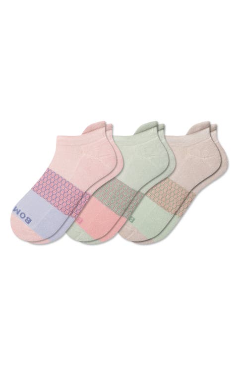 Assorted 3-Pack Tri-Block Ankle Socks