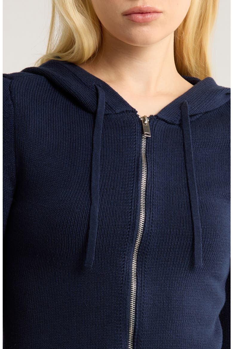 Skylar Front Zip Sweater Hoodie, Alternate, color, NAVY