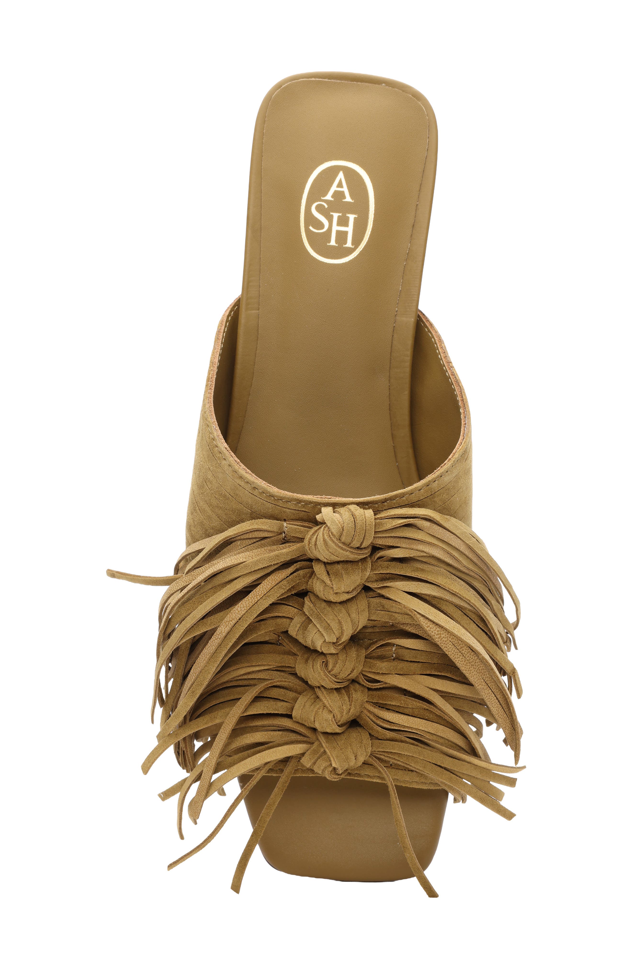 Ash Brigette Fringe Mule, Alternate, color, Fir Green