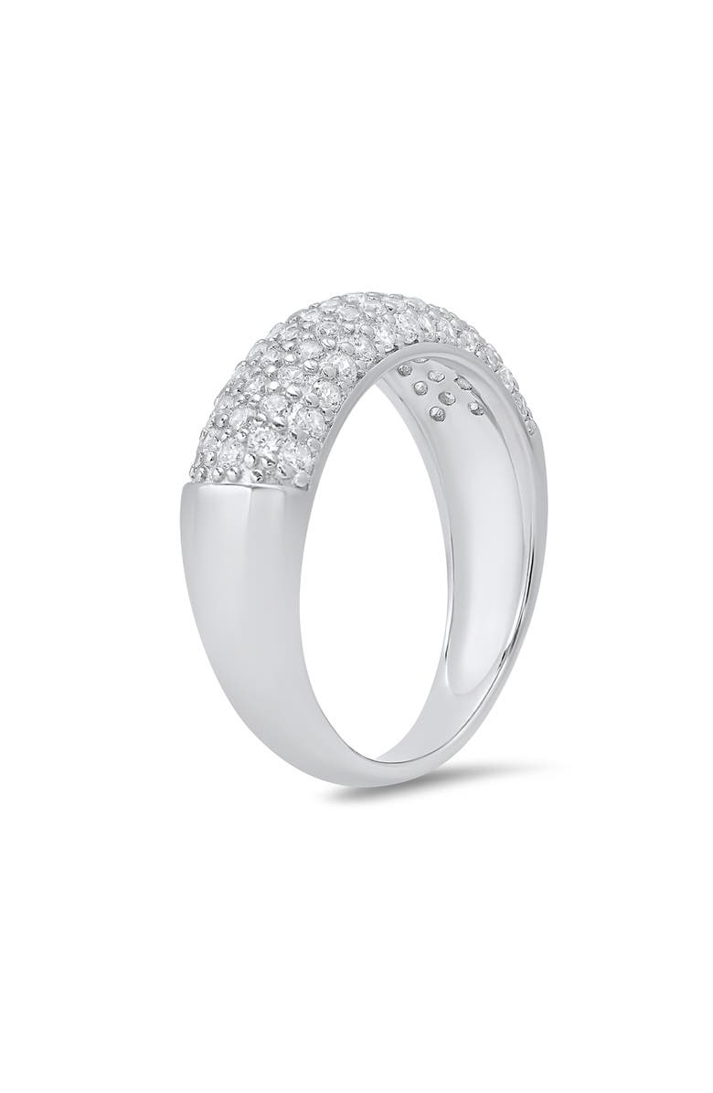 Queen Jewels Pavé Cubic Zirconia Domed Band Ring, Alternate, color, Silver