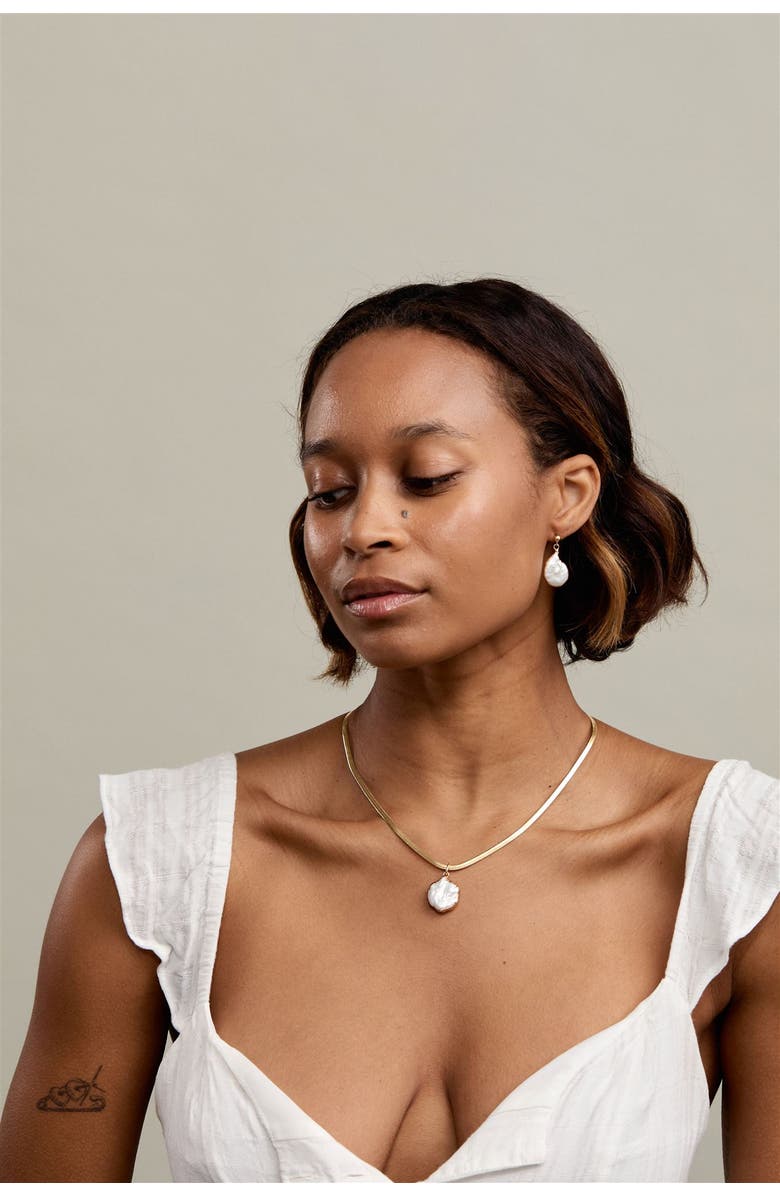 Set & Stones Gracie Pearl Earrings, Alternate, color, Gold