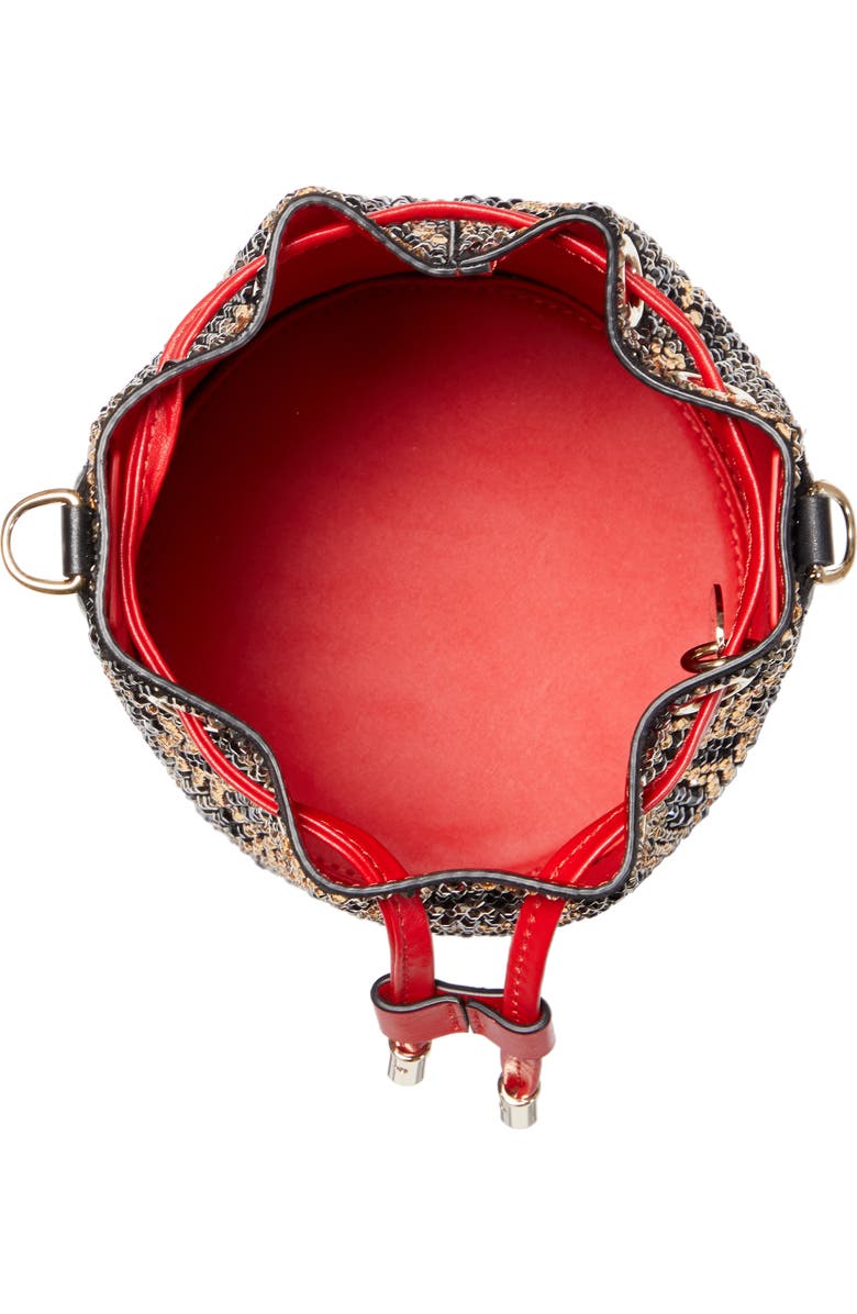 Christian Louboutin Marie Jane Crystal Leopard Print Bucket Bag, Alternate, color,