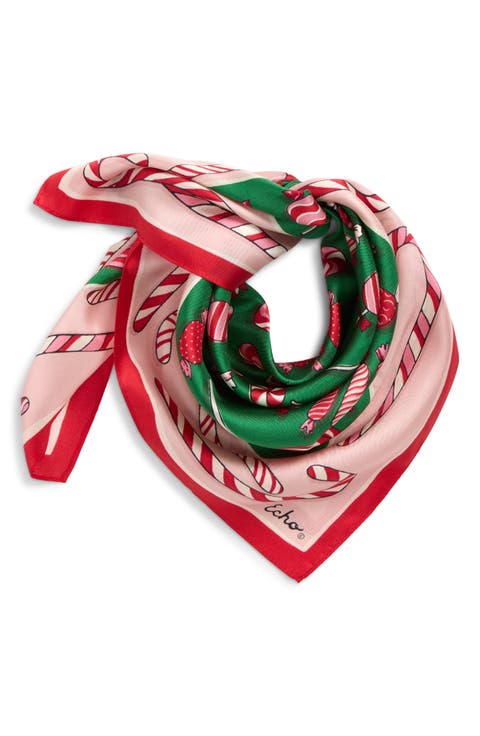 Christmas Candy Silk Bandana Scarf