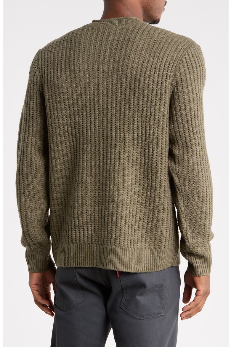 Roll Neck Textured Henley Sweater, Alternate, color, DUSTY OLIVE