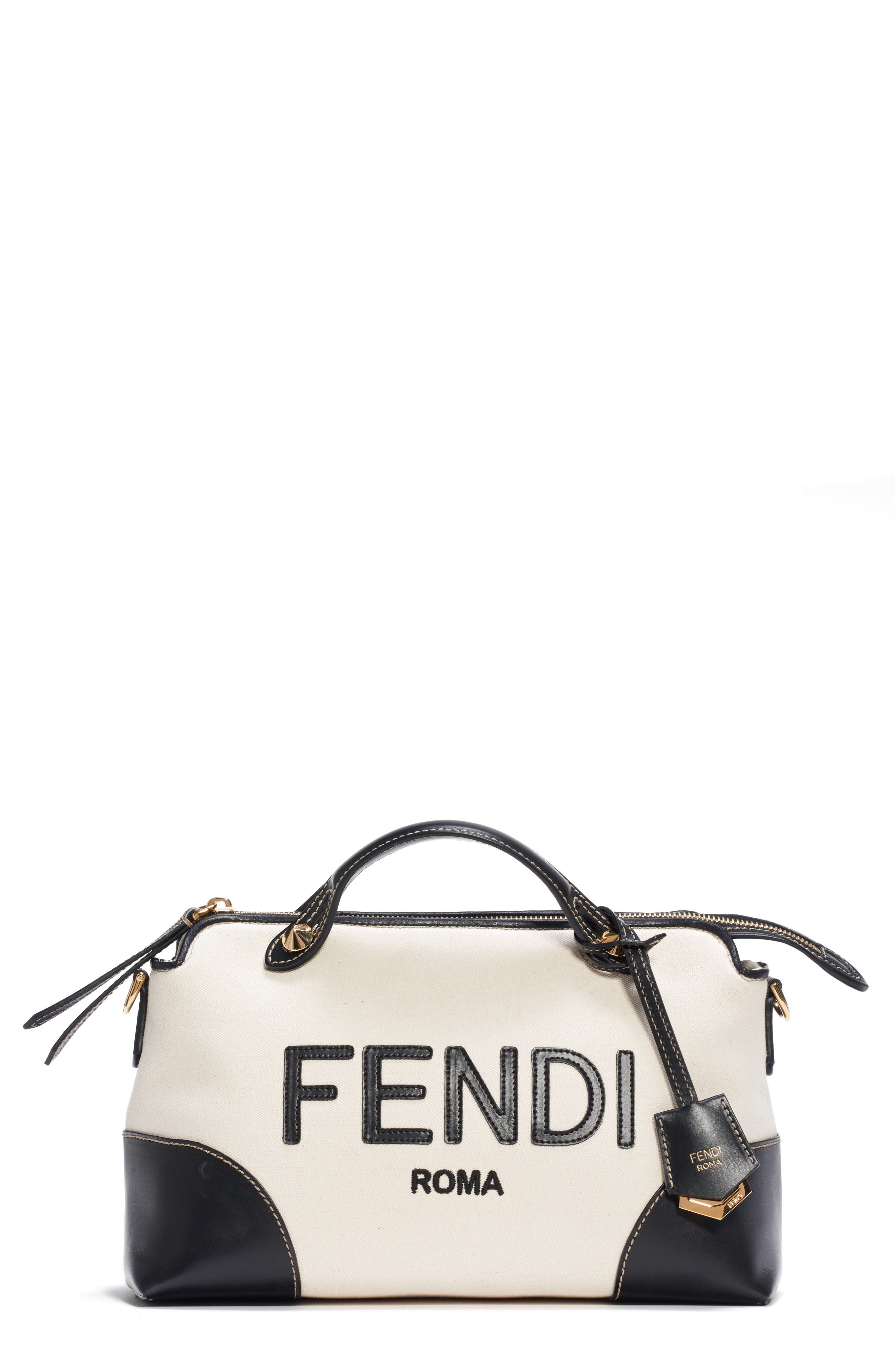 Fendi Medium By The Way Canvas Satchel, Main, color, 