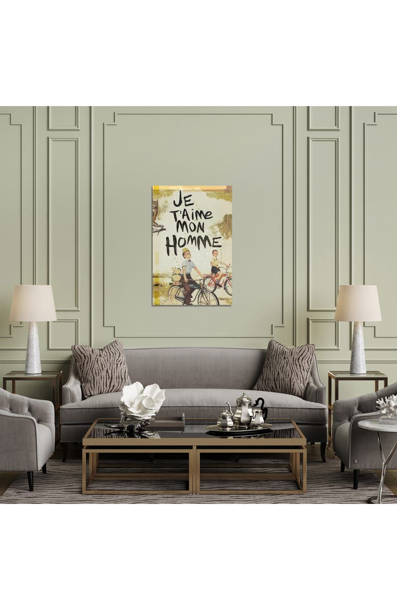 iCanvas Je T'aime Homme by Heather Landis Wall Art, Alternate, color, Green