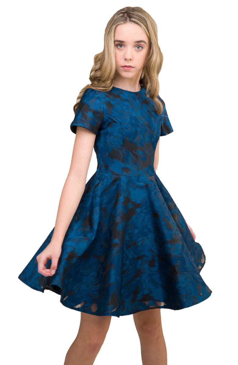 Un Deux Trois Kids' Jacquard Fit & Flare Dress, Alternate, color,