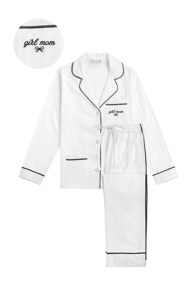 KIP Girl Mom Cotton Pajama Set, Main, color, Monochrome
